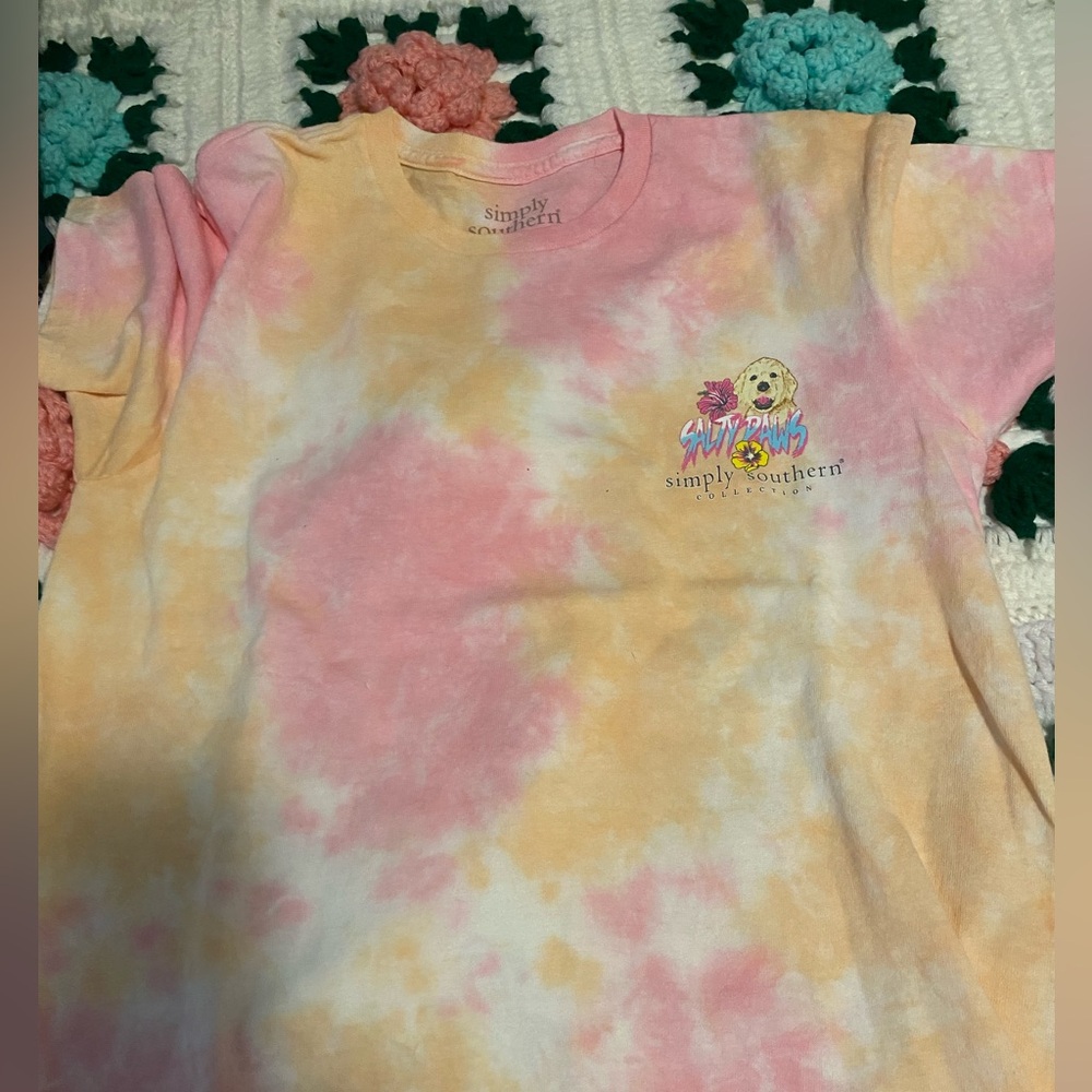 Simply Southern Kids Tie-Dye Tee - Pink and Orange